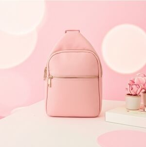Elegant Pink Sling Backpack Purse
